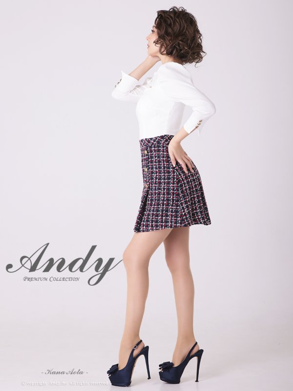 画像21: 【ANDY/アンディ】切替/ 袖あり/ 七分袖/ チェック柄/ カットアウト/ Aライン/ ミニドレス/ キャバドレス[FB03]