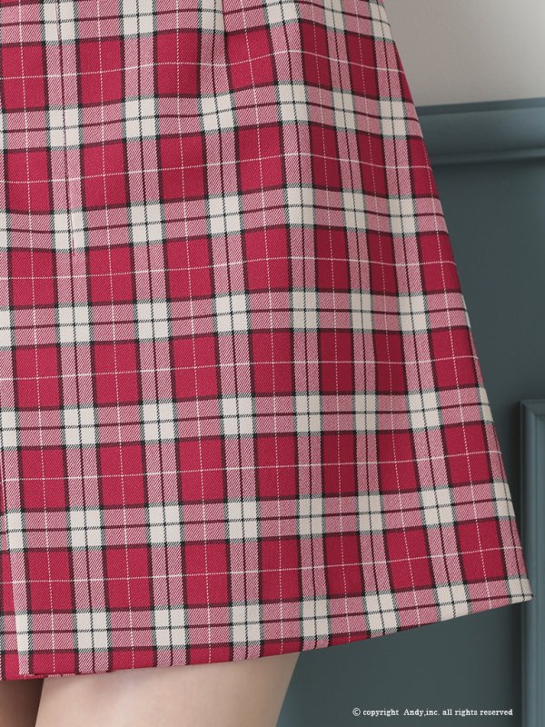 画像24: 【ANDY/アンディ】チェック柄/ ノースリーブ/ ハイネック/ 切替デザイン/ レース/ フレア/ ミニドレス/ キャバドレス[OF05]