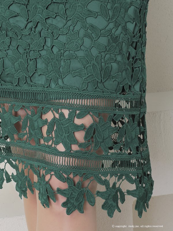 画像24: 【ANDY/アンディ】ワンカラー/ 総ケミカルレース/ 七分袖/ 袖あり/ タイト/ ミディアムドレス/ キャバドレス[FB03]