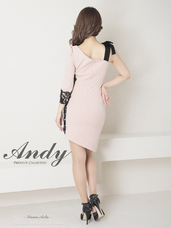 画像13: 【ANDY/アンディ】ワンショル/ アシメ/ レース/ ウエストカット/ リボン/ タイト/ ミニドレス/ キャバドレス[OF05]