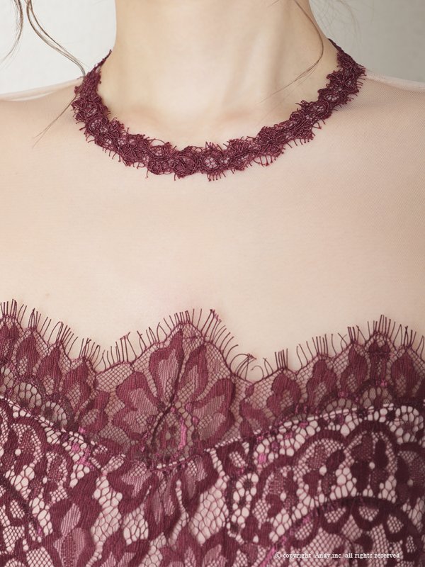 画像24: 【Andy /アンディ】オフショル/ レース切替 / マーメイド/ 袖あり/ 七部袖/ 膝丈/ タイト/ ミディアムドレス/ キャバドレス[OF05]