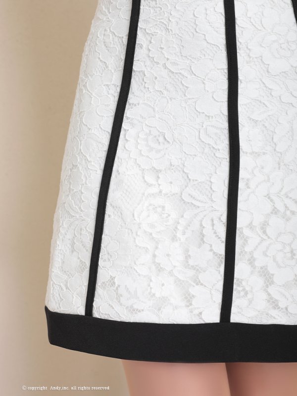 画像16: 【ANDY/アンディ】フラワーレース/ パイピング/ フリルショルダー/ ノースリーブ/ Aライン/ フレア/ ミニドレス/ キャバドレス[OF05]