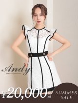 【サマーセール開催中！! 】【ANDY/アンディ】フラワーレース/ パイピング/ フリルショルダー/ ノースリーブ/ Aライン/ フレア/ ミニドレス/ キャバドレス[FB03]