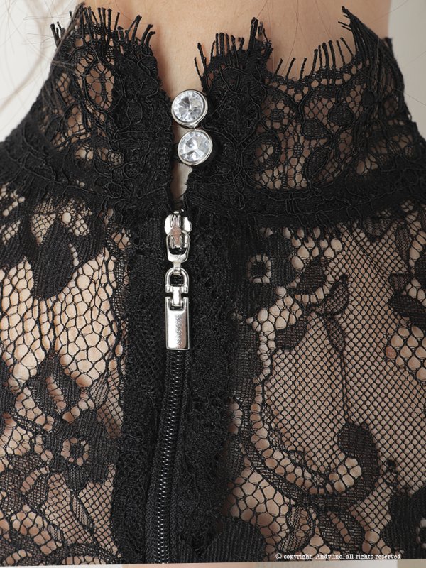 画像16: 【ANDY/アンディ】七分袖/レース/ ハイネック/ カットアウト/ テールカット/ タイト/ ミニドレス/ キャバドレス[OF05]