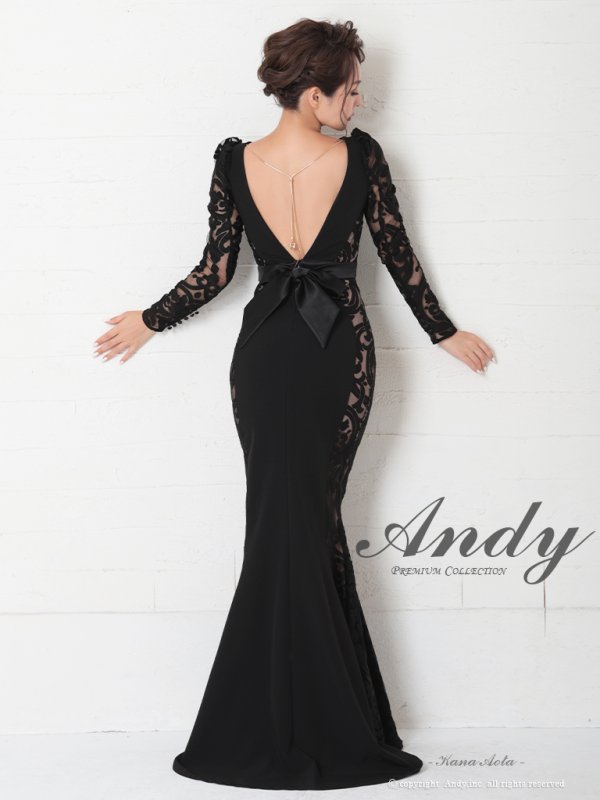 画像4: 【ANDY/アンディ】 シアー/ 切り替え/ 袖あり/ 長袖/ マーメイド/ ロングドレス/ キャバドレス long[OF05]