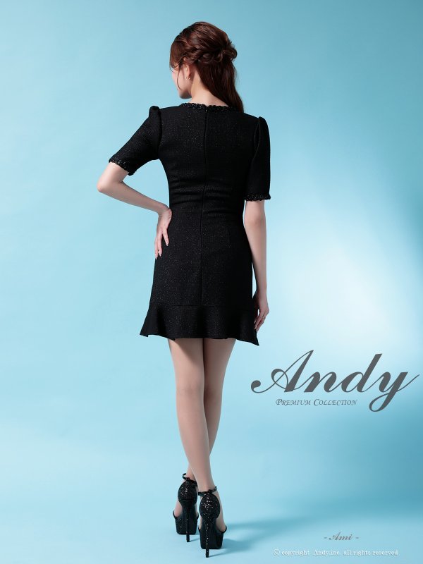 画像10: XSサイズあり【ANDY/アンディ】パイピング/ ビジューボタン/ デザインポケット/ 半袖/ 袖あり/ マーメイド/ ミニドレス/ キャバドレス[OF05]