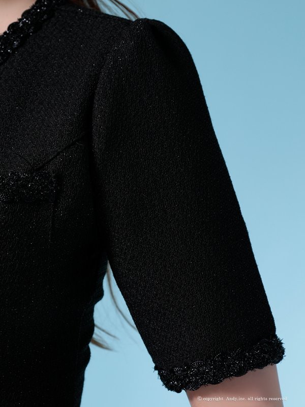 画像11: XSサイズあり【ANDY/アンディ】パイピング/ ビジューボタン/ デザインポケット/ 半袖/ 袖あり/ マーメイド/ ミニドレス/ キャバドレス[OF05]