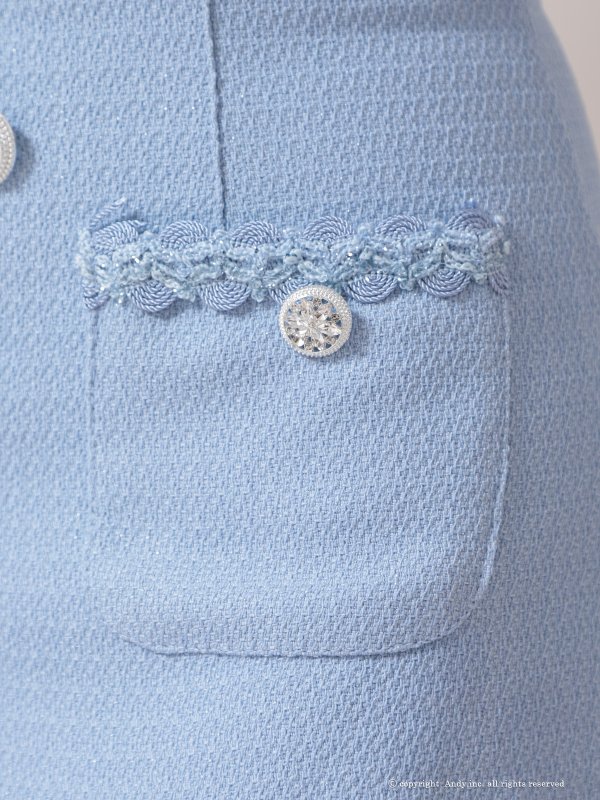 画像19: XSサイズあり【ANDY/アンディ】パイピング/ ビジューボタン/ デザインポケット/ 半袖/ 袖あり/ マーメイド/ ミニドレス/ キャバドレス[OF05]