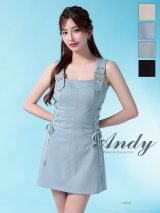 XSサイズあり【ANDY/アンディ】ベルトショルダー/ サイドスピンドル/ ノースリーブ/ フレア/ ミニドレス/ キャバドレス[OF05]