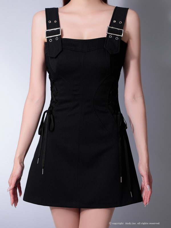 画像23: XSサイズあり【ANDY/アンディ】ベルトショルダー/ サイドスピンドル/ ノースリーブ/ フレア/ ミニドレス/ キャバドレス[OF05]