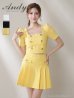画像7: XSサイズあり【ANDY/アンディ】パワショル/ ウエストカットアウト/ ハーフスリーブ/ ジャガード/ プリーツ/ ミニドレス/ キャバドレス[OF05] (7)