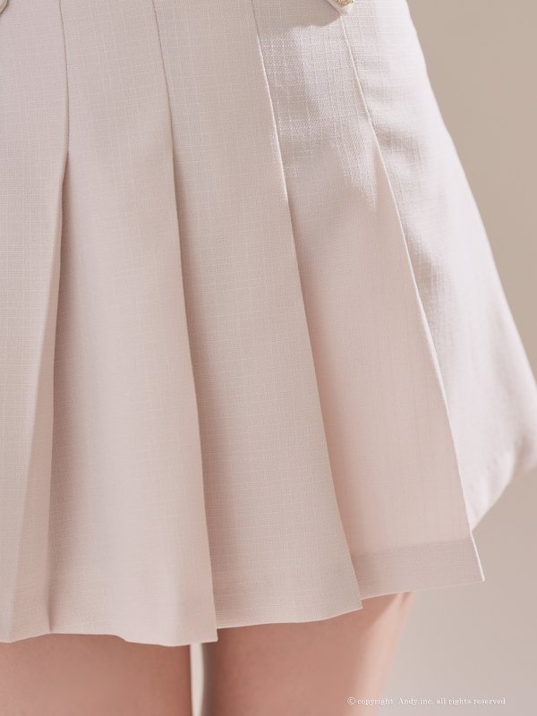 画像21: XSサイズあり【ANDY/アンディ】バイカラー/ リボンモチーフ/ 半袖/ 袖あり/ Vネック/ ダブルボタン/ プリーツ/ フレア/ セットアップ/ ミニドレス/ キャバドレス[OF05]