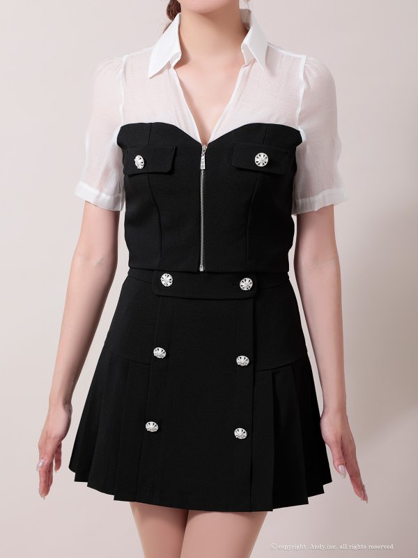 ブラック モデル：あみ　身長：163cm　着用サイズ：Sサイズ