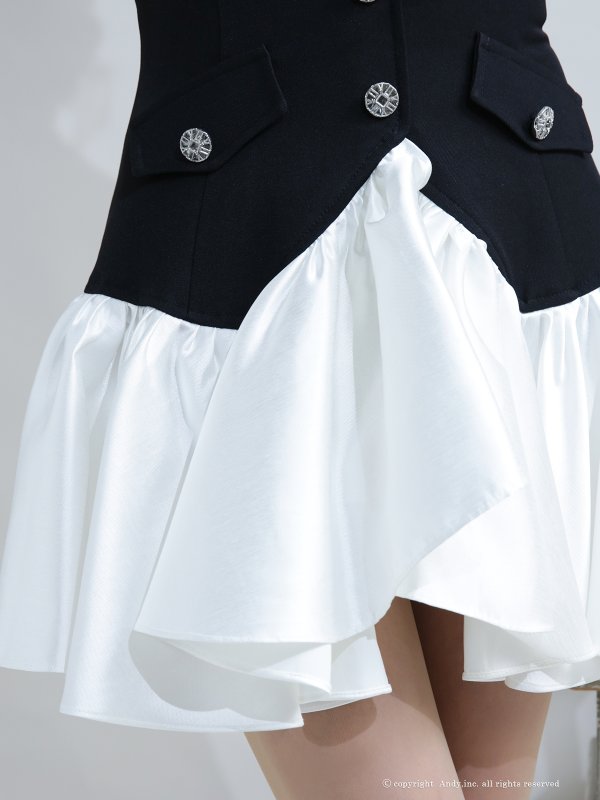 ブラックxホワイト モデル：あみ　身長：163cm　着用サイズ：Sサイズ