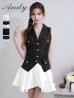ブラックストライプxホワイト モデル：あみ　身長：163cm　着用サイズ：Sサイズ