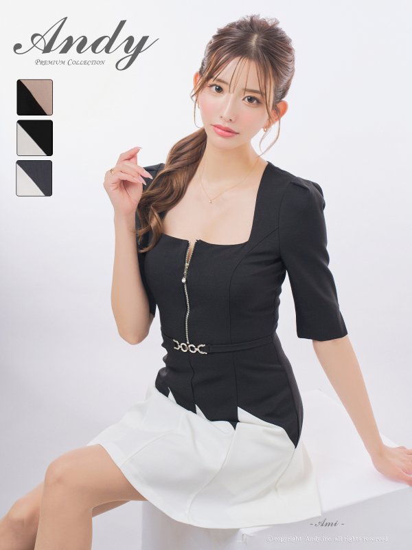 ブラックxホワイト　モデル：あみ　身長：163cm　着用サイズ：Sサイズ