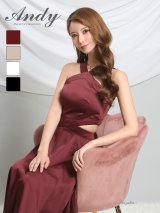 【Andy GLAMOROUS/アンディグラマラス】クロスホルター/ ウエストカット/ シンプル/ ロングドレス/ キャバドレス long[OF05]