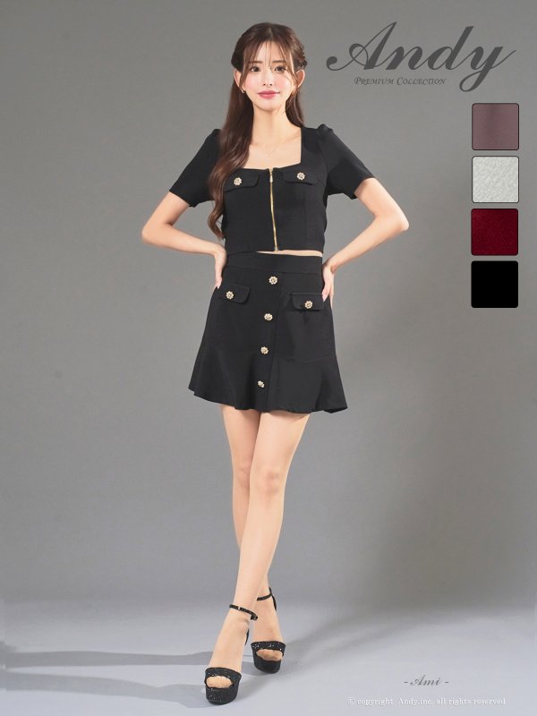 ブラック モデル：あみ　身長：163cm　着用サイズ：Sサイズ