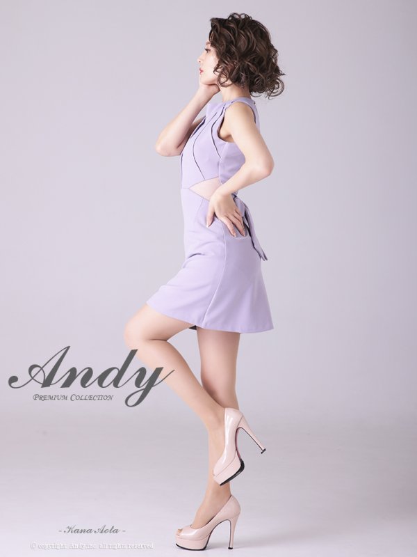 画像18: 【ANDY/アンディ】ワンカラー/ カットアウト/ ハイネック/ バックリボン/ ノースリ/ タイト/ ミディアム/ミニドレス/ キャバドレス[OF05]