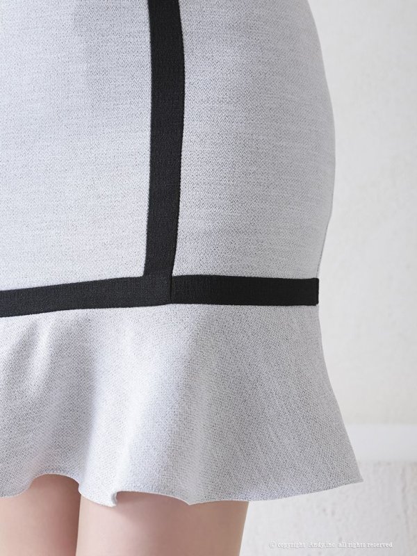 画像25: 【ANDY/アンディ】セーラーカラー/ パイピング/ ボタン/ 半袖/ 袖あり/ タイト/ 裾フリル/ 膝丈/ ワンピース/ ミニドレス/ キャバドレス[OF05]