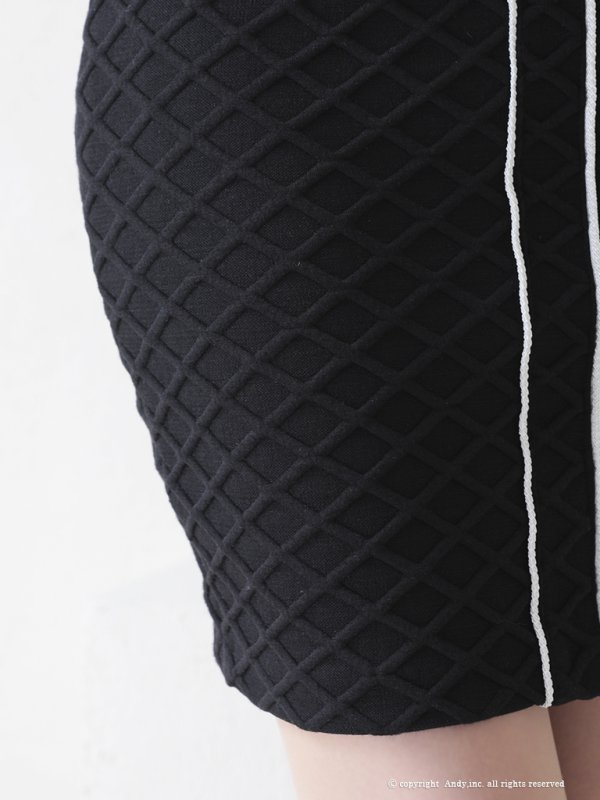 画像28: 【ANDY Fashion Press vol.14 掲載商品】バイカラー/ 五分袖/ 半袖/ 袖あり/ パイピング/ クロスリボン/ ボタン/ タイト/ ミニドレス/ キャバドレス[OF05]