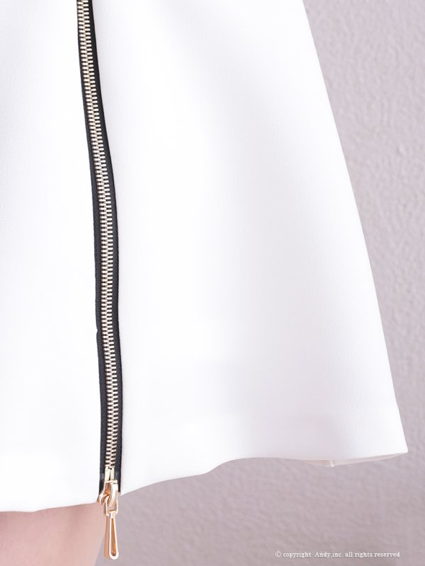 画像18: 【ANDY/アンディ】ハイネック/ バイカラー/ ジップデザイン/ ノースリーブ/ Aライン/ フレア/ ミニドレス/ キャバドレス[OF05]