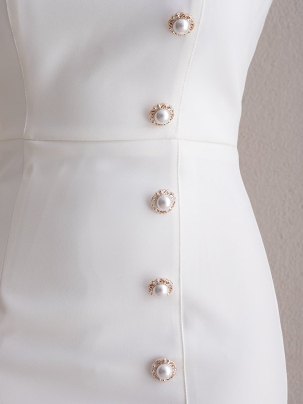 画像17: 【ANDY/アンディ】バイカラー/ フリル/ ボタン/ 五分袖/ 袖あり/ タイト/ ミニドレス/ キャバドレス[OF05]