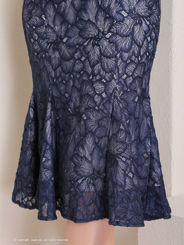 画像7: 【Andy ANDY Fashion Press 15 COLLECTION 01】フラワーレース/ ウエストカット/ 袖あり/ 半袖/ パフスリーブ/ シアー/ タイト/ 膝丈/ ミディアムドレス/ キャバドレス[OF05]