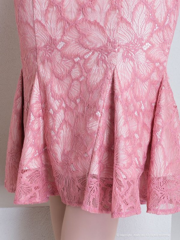 画像32: 【Andy ANDY Fashion Press 15 COLLECTION 01】フラワーレース/ ウエストカット/ 袖あり/ 半袖/ パフスリーブ/ シアー/ タイト/ 膝丈/ ミディアムドレス/ キャバドレス[OF05]