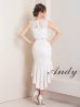 画像13: 【Andy ANDY Fashion Press 15 COLLECTION 02】フラワーレース/ ウエストシアー/ ノースリーブ/ マーメイド/ テールカット/ フリル/ ミディアムドレス/ キャバドレス[OF05]