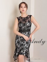 【4月30日までファイナルセール開催中！! 】【Andy ANDY Fashion Press 15 COLLECTION 02】フラワーレース/ ウエストシアー/ ノースリーブ/ マーメイド/ テールカット/ フリル/ ミディアムドレス/ キャバドレス[OF05]
