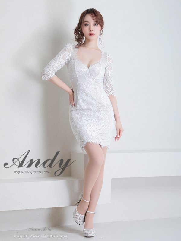 画像12: 【Andy ANDY Fashion Press 15 COLLECTION 05】総レース / 袖あり/ 五分袖/ タイト/ ミニドレス/ キャバドレス[OF05]