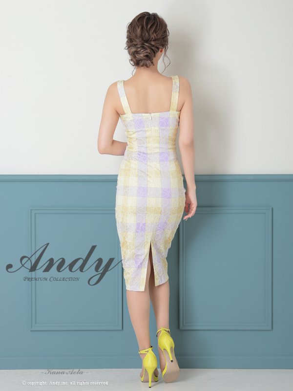 画像11: 【ANDY/アンディ】チェック柄/ ストレッチ/ ノースリーブ/ ミディアム丈/ 膝丈/ タイト/ ミディアムドレス/ キャバドレス[OF05]