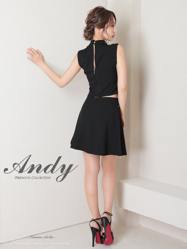 画像29: 【ANDY/アンディ】ジップデザイン/ シンプル/ ワンカラー/ セットアップ/ ハイネック/ ノースリーブ/ フレア/ ミニドレス/ キャバドレス[OF05]