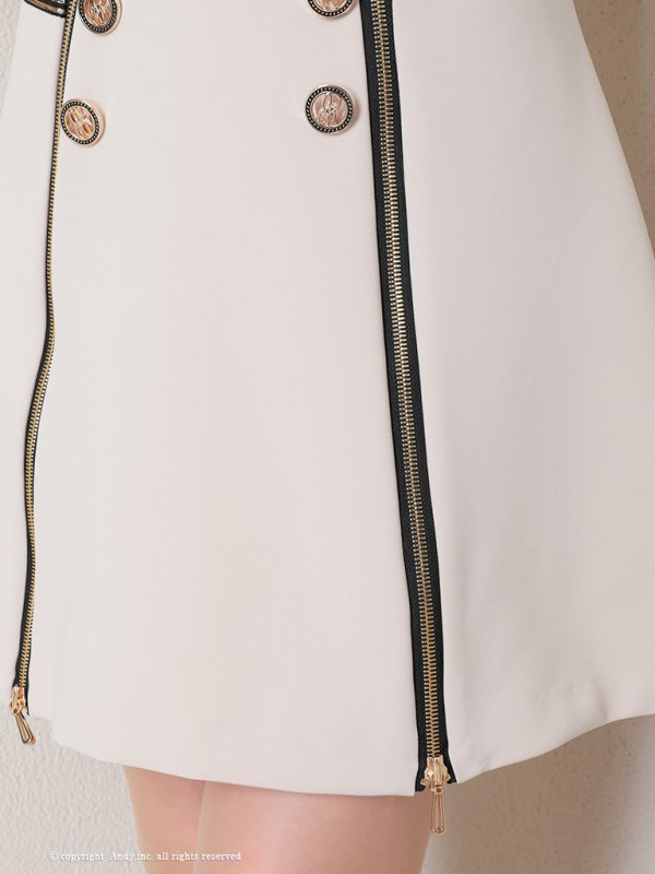 画像8: 【ANDY/アンディ】ジップデザイン/ シンプル/ ワンカラー/ セットアップ/ ハイネック/ ノースリーブ/ フレア/ ミニドレス/ キャバドレス[OF05]