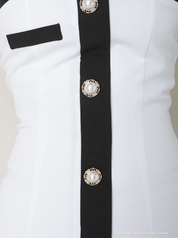 画像23: 【ANDY/アンディ】バイカラー/ パールボタン/ キャミソール/ タイト/ ミニドレス/ キャバドレス[OF05]