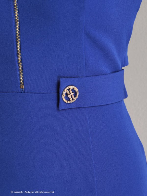 画像34: 【ANDY/アンディ】ワンカラー/ フロントジップ/ 半袖/ 袖あり/ バックリボン/ タイト/ ミニドレス/ キャバドレス[OF05]