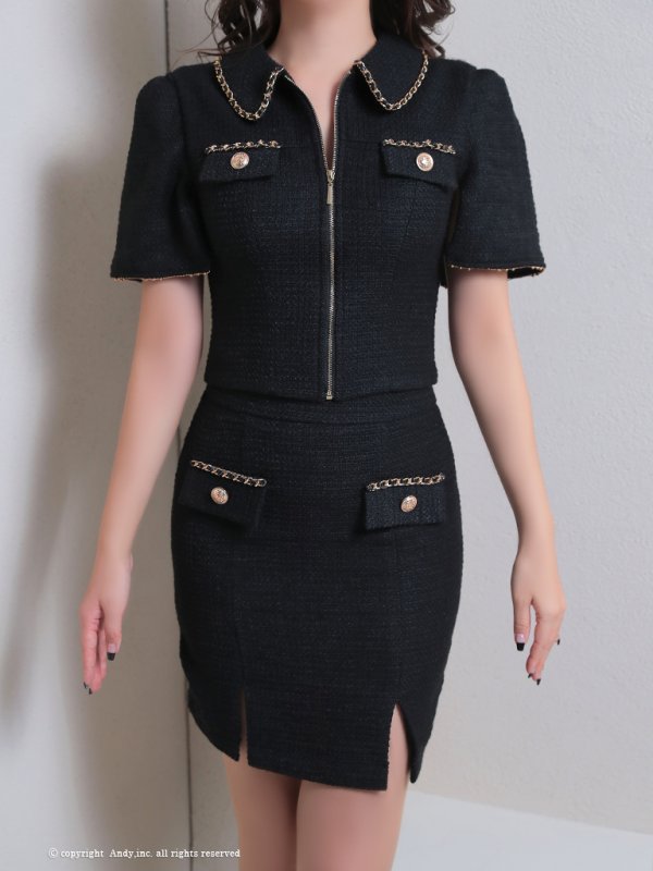 画像17: 【Andy ANDY Fashion Press 17 COLLECTION 06】セットアップ/ 半袖/ 袖あり/ ノースリーブ/ 2way/ ツイード/ チェーン/ タイト/ ミニドレス/ キャバドレス[OF05]