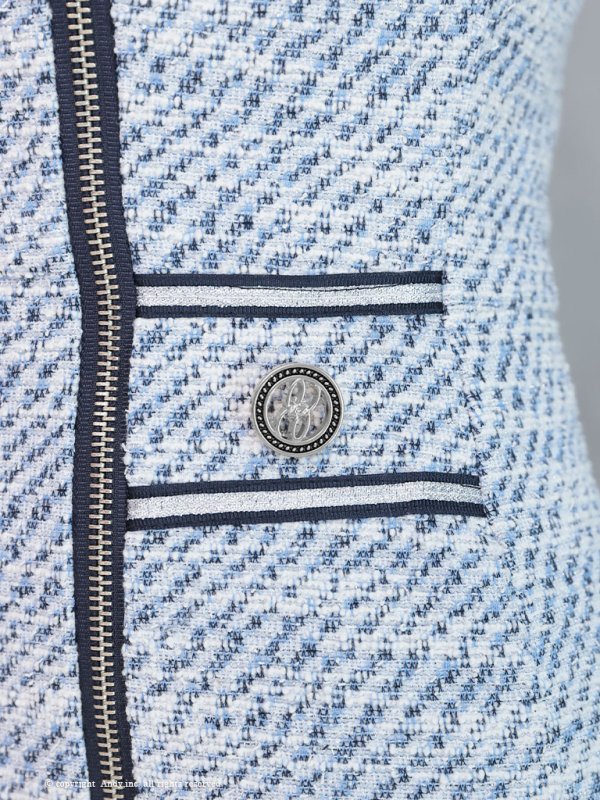 画像19: 【Andy ANDY】ジップデザイン/ ツイード/ ハイネック/ ノースリーブ/ タイト/ ミニドレス/ キャバドレス[OF05]