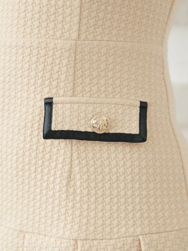 画像8: XSサイズあり【ANDY/アンディ】ポケットデザイン/ バイカラー/ ノースリーブ/ プリーツ/ Aライン/ フレア/ ミニドレス/ キャバドレス[OF05]