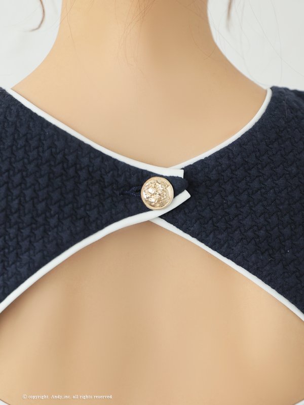 画像37: XSサイズあり【ANDY/アンディ】ポケットデザイン/ バイカラー/ ノースリーブ/ プリーツ/ Aライン/ フレア/ ミニドレス/ キャバドレス[OF05]