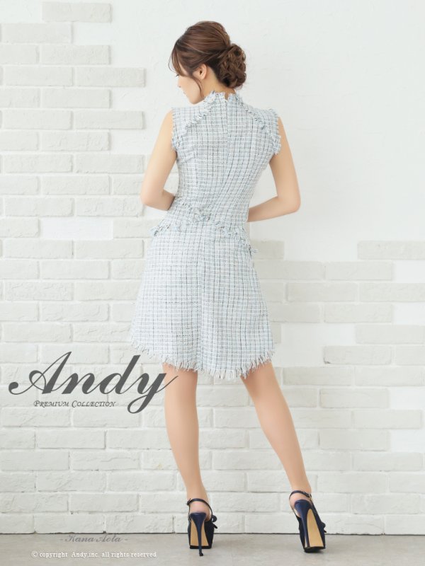 画像20: 【ANDY/アンディ】ツイード/ ボタン/ フリンジ/ ノースリーブ/ Aライン/ フレア/ ミニドレス/ キャバドレス[OF05]