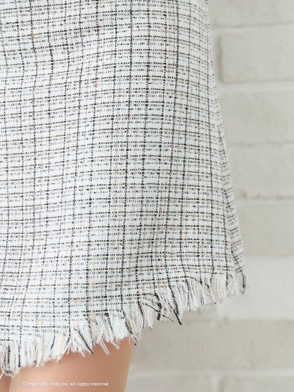 画像8: 【ANDY/アンディ】ツイード/ ボタン/ フリンジ/ ノースリーブ/ Aライン/ フレア/ ミニドレス/ キャバドレス[OF05]