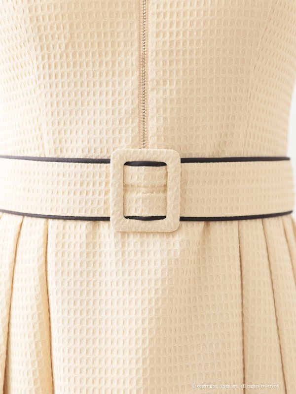 画像18: XSサイズあり【ANDY/アンディ】フロントジップ/ バイカラー/ ベルト/ ノースリーブ/ フレア/ ミニドレス/ キャバドレス[OF05]