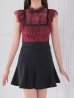 ワインレッドブラック　モデル：あみ　身長：163cm　着用サイズ：Sサイズ