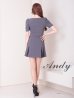 画像47: XSサイズあり【ANDY/アンディ】フロントジップ/ 半袖/ 袖あり/ ストレッチ/ ボックスプリーツ/ フレア/ セットアップ/ ミニドレス/ キャバドレス[OF05]