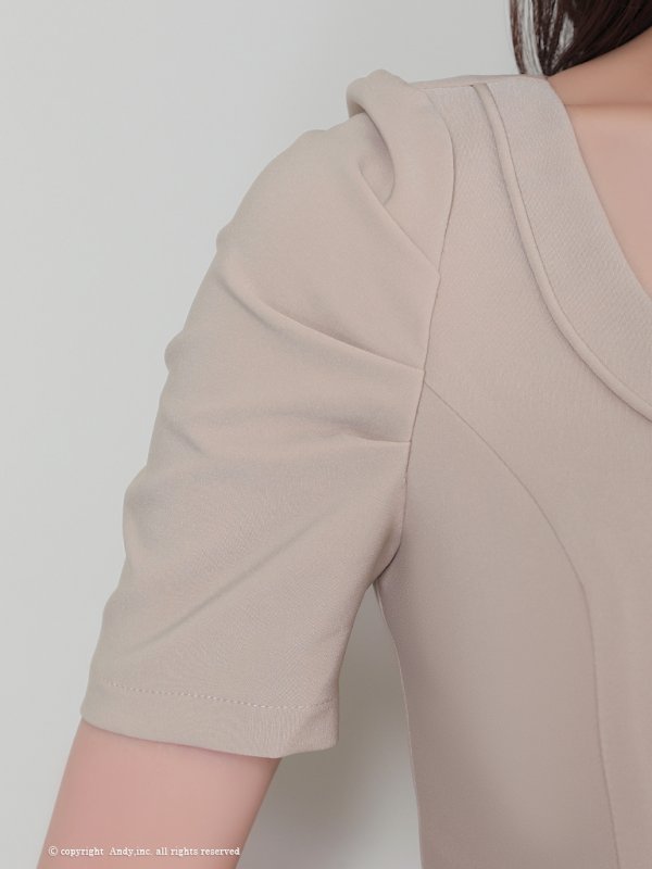 画像15: XSサイズあり【ANDY/アンディ】フロントジップ/ 半袖/ 袖あり/ ストレッチ/ ボックスプリーツ/ フレア/ セットアップ/ ミニドレス/ キャバドレス[OF05]