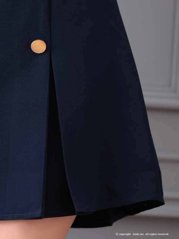 画像17: XSサイズあり【ANDY/アンディ】フロントジップ/ 半袖/ 袖あり/ ストレッチ/ ボックスプリーツ/ フレア/ セットアップ/ ミニドレス/ キャバドレス[OF05]