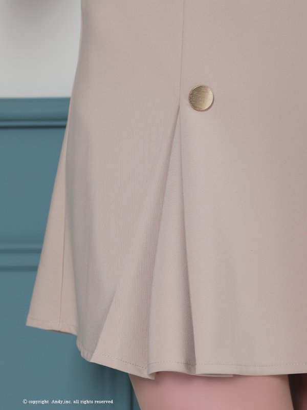 画像16: XSサイズあり【ANDY/アンディ】フロントジップ/ 半袖/ 袖あり/ ストレッチ/ ボックスプリーツ/ フレア/ セットアップ/ ミニドレス/ キャバドレス[OF05]