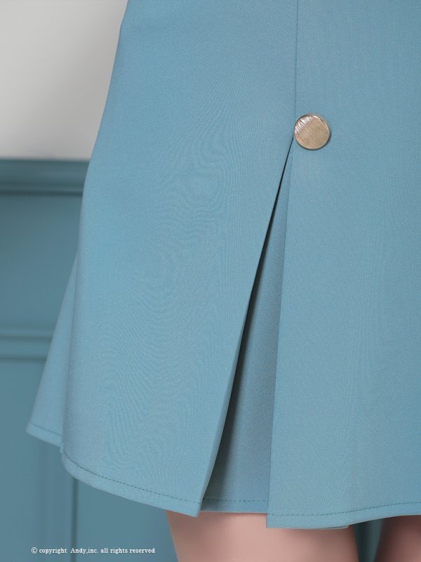 画像40: XSサイズあり【ANDY/アンディ】フロントジップ/ 半袖/ 袖あり/ ストレッチ/ ボックスプリーツ/ フレア/ セットアップ/ ミニドレス/ キャバドレス[OF05]